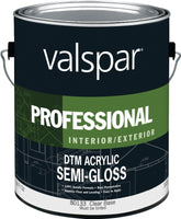 Valspar 045.0080133.007 DTM Acrylic Enamel Paint, Semi-Gloss Sheen, Clear, 1 gal, Pail